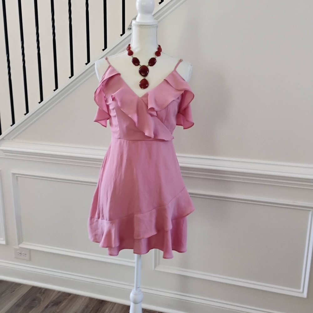 Blāshe Elegant Pink Ruffle Dress Sz-S